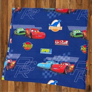 Vintage Disney Pixar Cars Lightning McQueen Twin Flat Sheet Dinoco Blue Bedding